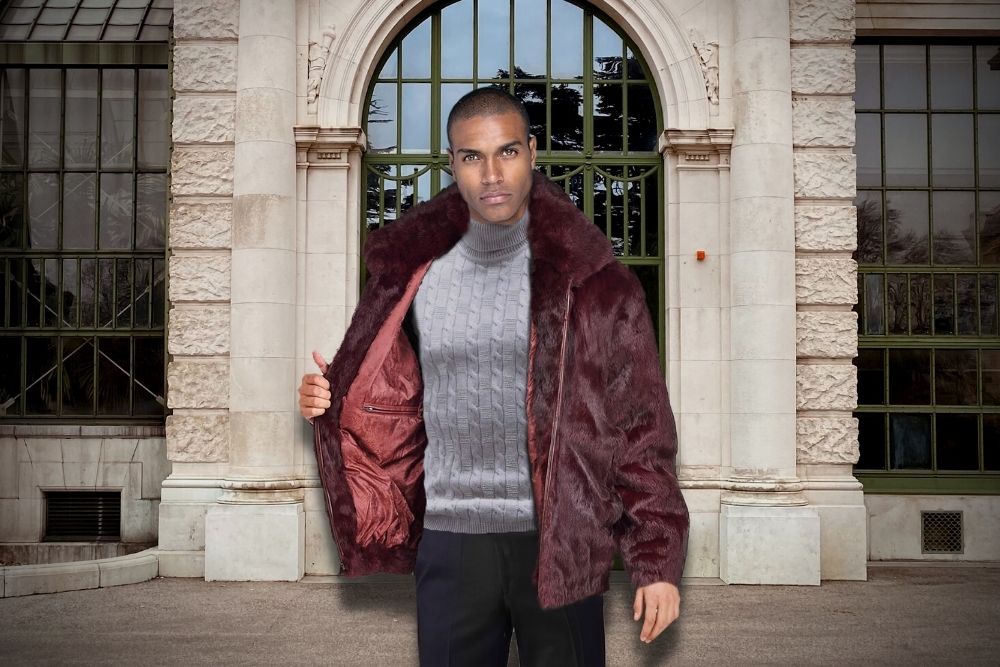 Chinchilla Fur Long Coat for Men (2)