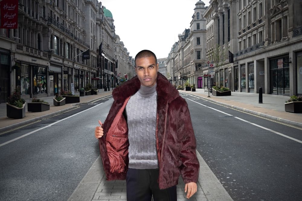 Chinchilla Fur Long Coat for Men (3)
