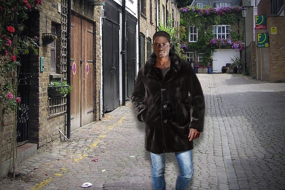 Chinchilla Fur Long Coat for Men (1)
