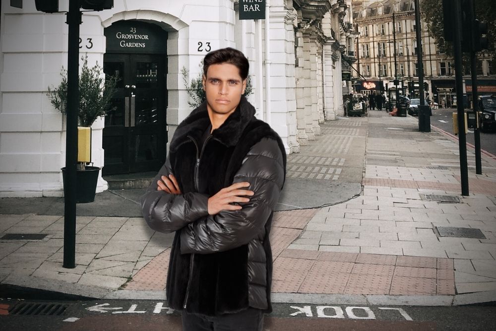 Chinchilla Fur Long Coat for Men (2)