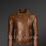 Men’s Italian Leather Moto Biker Jacket - Alen Cooper new