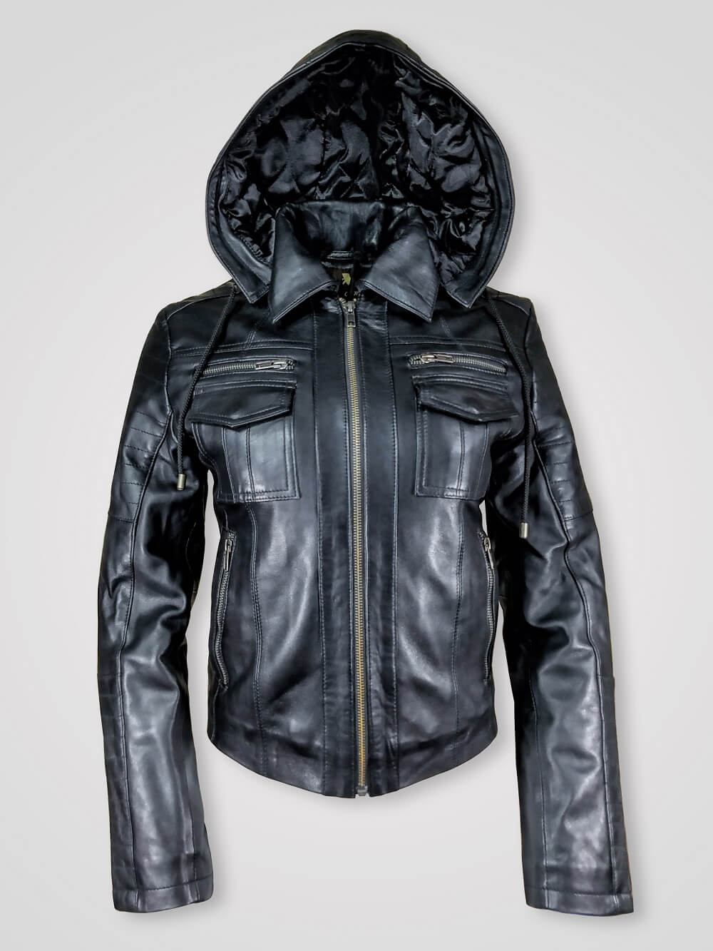 leather jacket hood