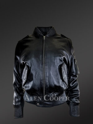 Italian Leather Finish Bomber Jacket for Women new