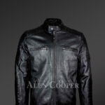 Men's Moto Biker Jacket in Back - Alen Cooper