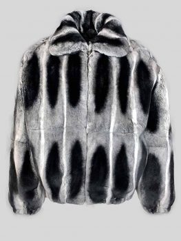 Bi-color stylish real fur jacket