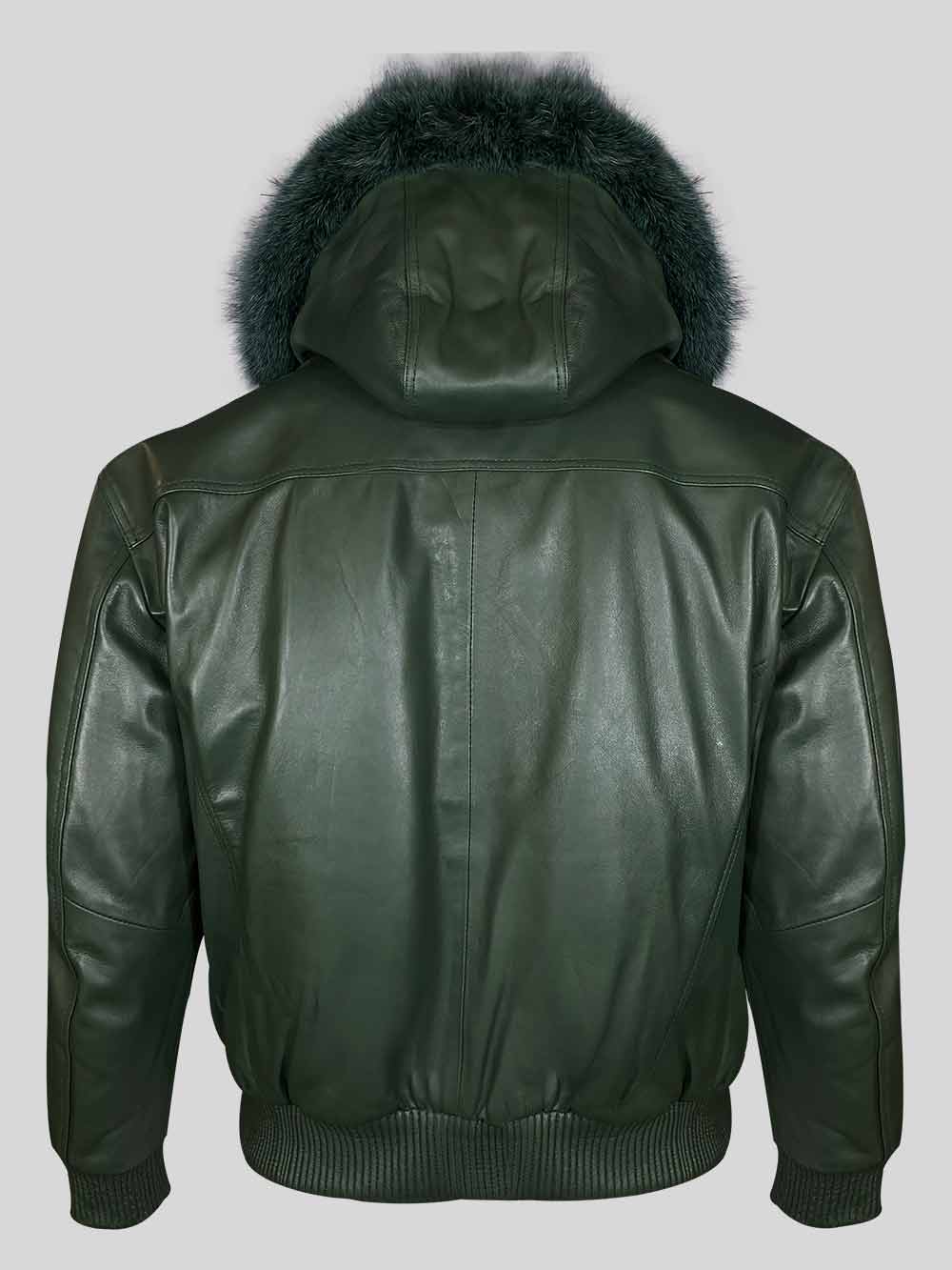 Bomber Leather Jacket With Fur Hood Photos