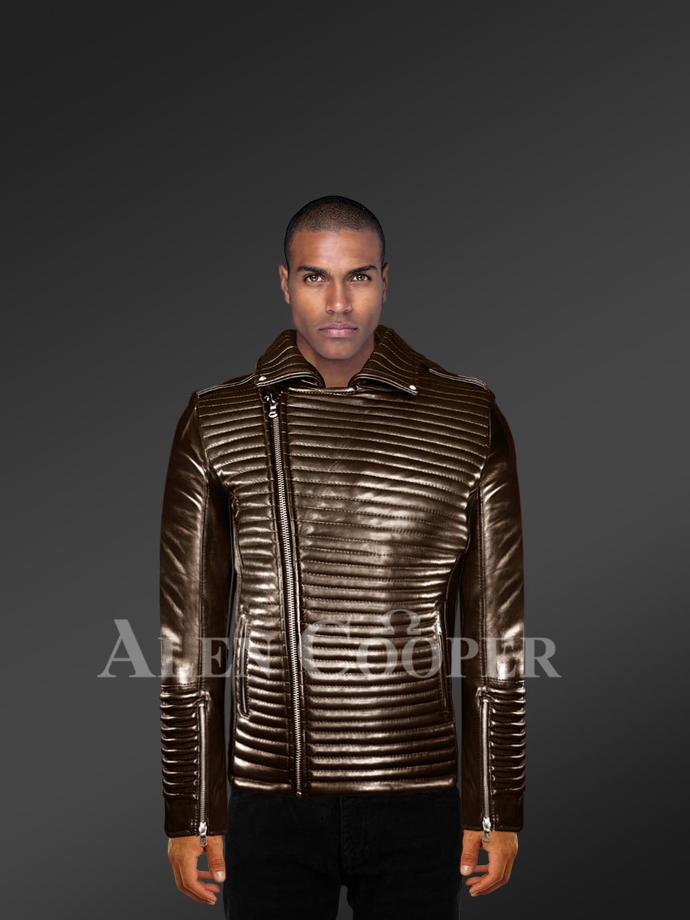 coffee color leather jacket