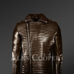 New Men’s Goodspeed Quilted Coffee Leather Motorcycle Jacket