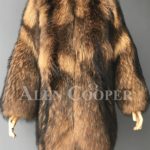 Stylish n floppy real raccoon fur winter outerwear for women