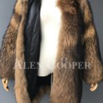 Stylish n floppy real raccoon fur winter outerwear for women Inner view