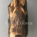 Stylish n floppy real raccoon fur winter outerwear for women side view