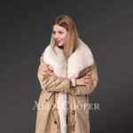 Wide fur hooded long and casual winter parka for womens new