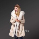 Women’s fashionable temperament fur hooded winter parka