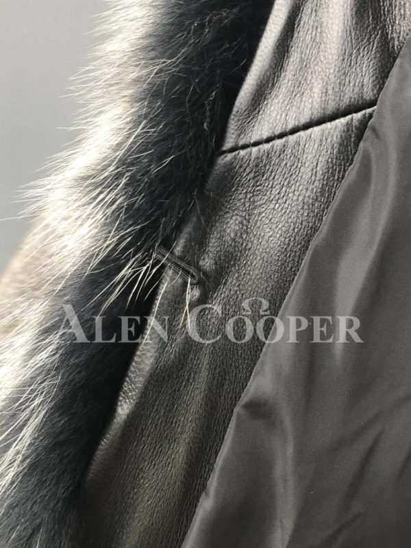 Women’s soft and incredible fox fur winter outerwear close view