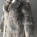 Women’s soft and incredible fox fur winter outerwear side view