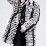 Highly fashionable and luxury long warm winter real fur coat for womens