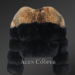 Iconic real fox fur bi-color warm winter outerwear for women new views