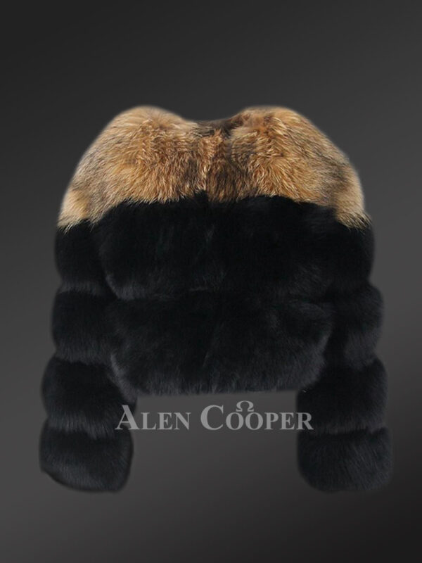 Iconic real fox fur bi-color warm winter outerwear for women new views