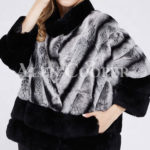 Korean styled bi-color real fur winter vest for women's