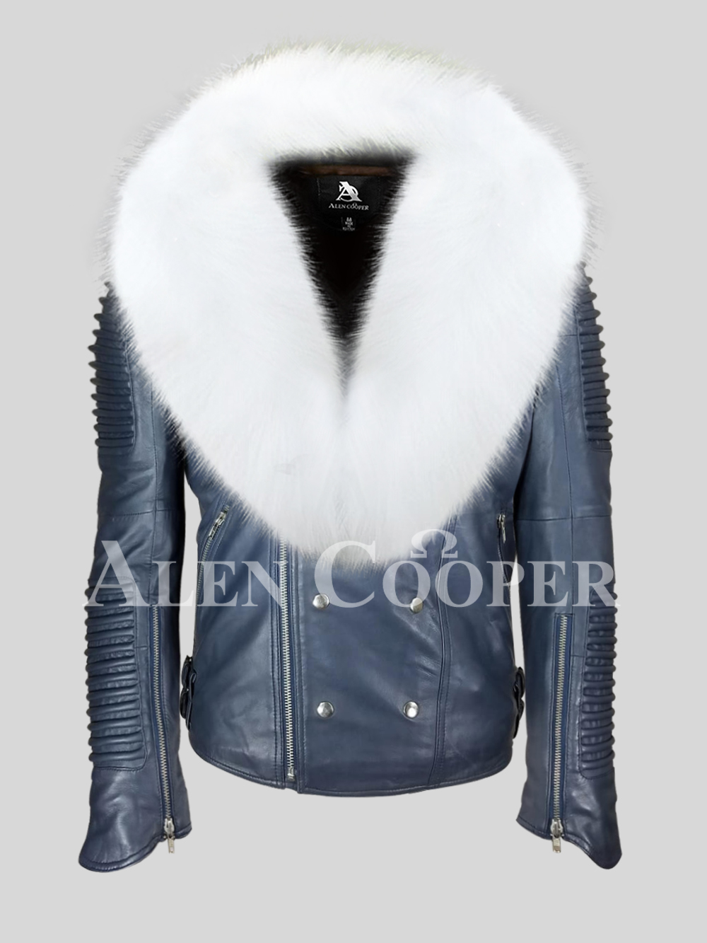 white leather jacket with fur