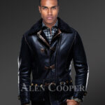Men’s iconic incredibly warm and stylish mid-length shearling winter coat new