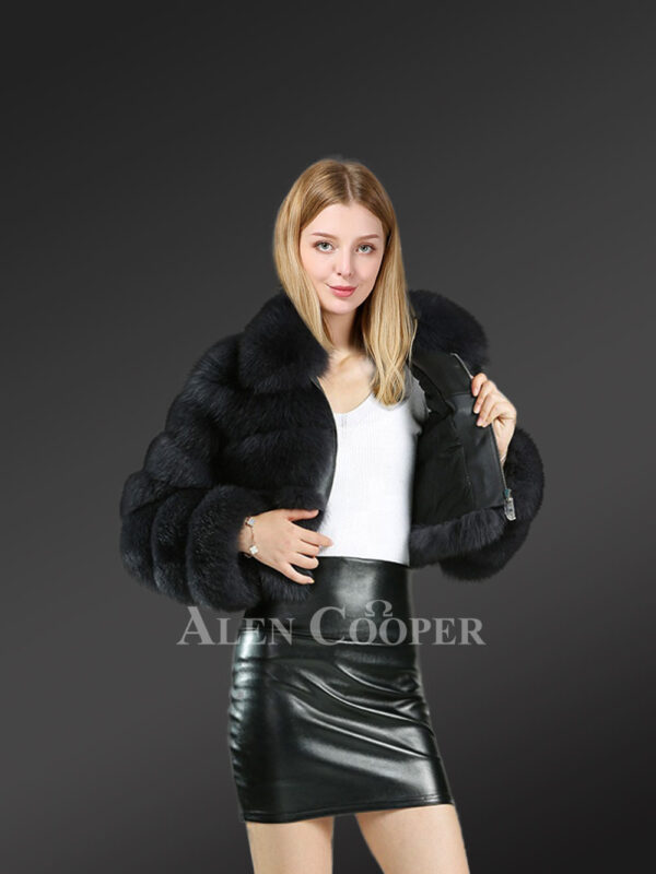 Short and stylish real fur paragraph warm winter coat for womens new