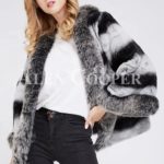Super stylish bi-color real fur warm winter coat for women's