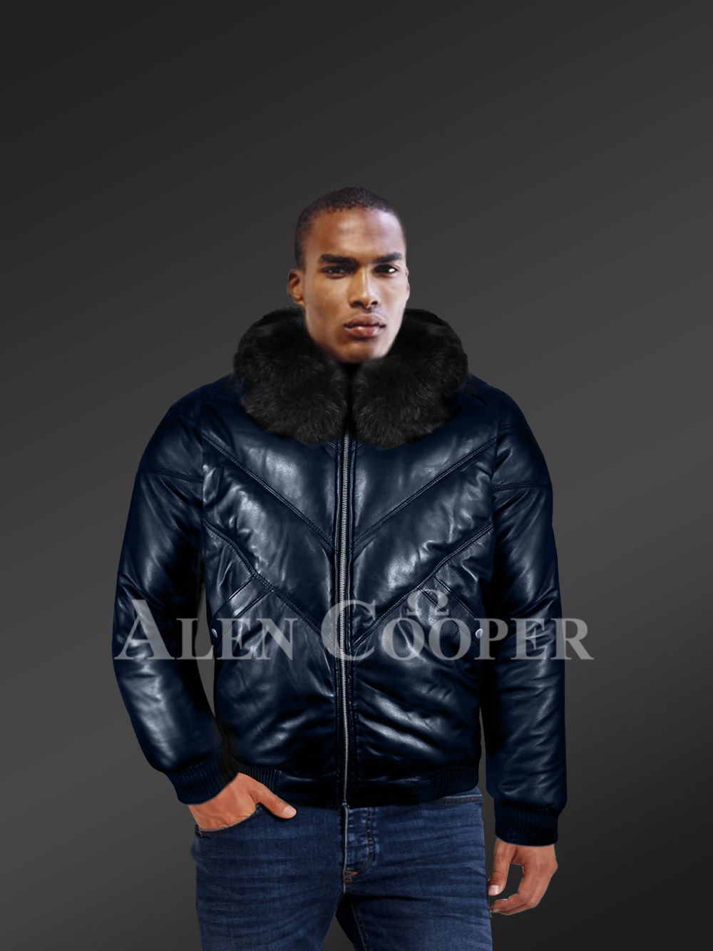v bomber leather