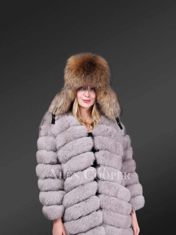 Super warm luxury real fur hooded waistcoat for women new
