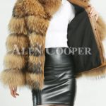 Thick real fur warm winter coat for womens with detachable fur collar