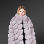 Unique real warm luxury over sized full sleeve real fur coat for women new