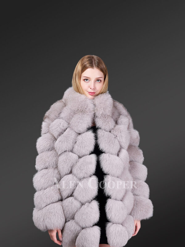 Unique real warm luxury over sized full sleeve real fur coat for women new