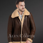Vintage double face shearling warm winter stylish coat for mens new