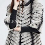 Women’s bi-color real fur luxury warm winter coat for women
