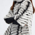 Women’s bi-color real fur luxury warm winter coat for women's