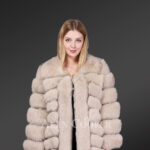 Women’s oversized full sleeve real fur paragraph coat new