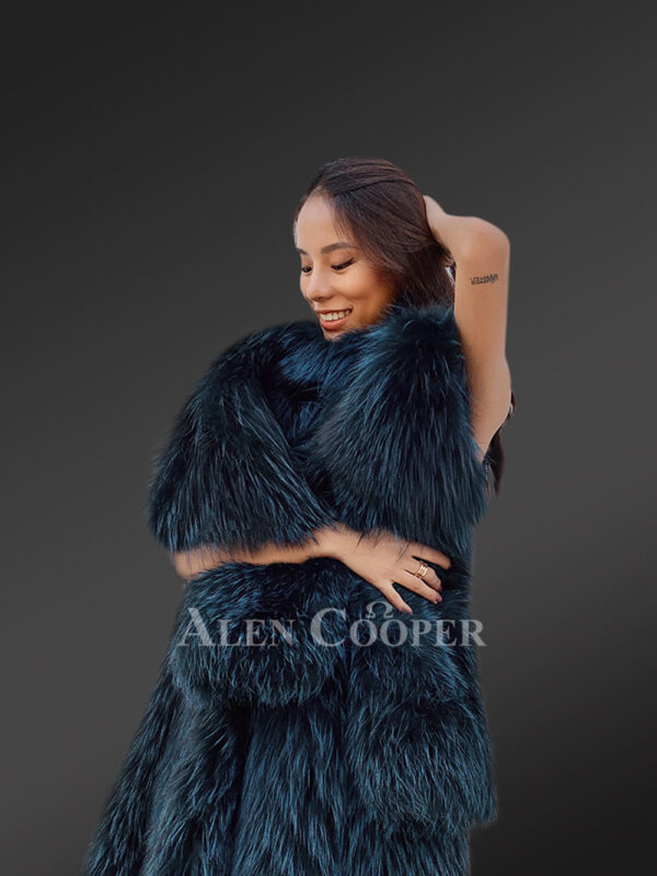 Women’s real warm comfortable real fox fur winter coat new