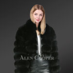 Women’s short paragraph real fur coat with detachable collar new