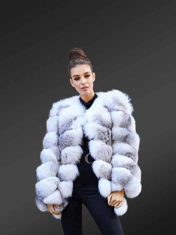 Women’s super stylish iconic 6 paragraph real fox fur winter coat new