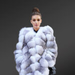Women’s super stylish iconic 6 paragraph real fox fur winter coat new views