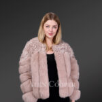 Women’s super stylish shawl shoulder real fur winter outerwear new