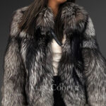 Women’s super warm and stylish silver fox fur winter coat new