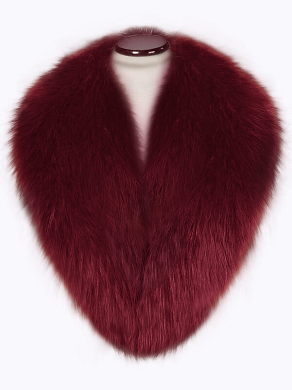 Detachable real warm real fox collar in wine