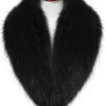 Incredible warm real fox fur collar in black