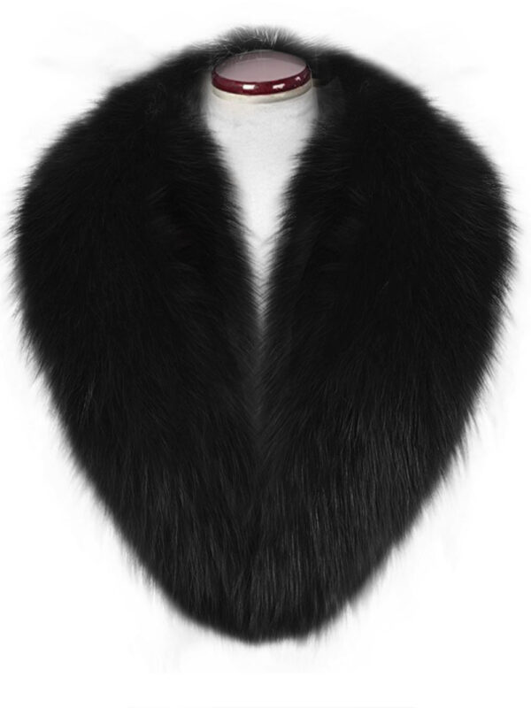 Incredible warm real fox fur collar in black