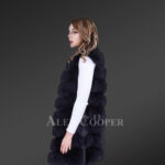Long and stylish real fox fur paragraph winter coat for women new Side views