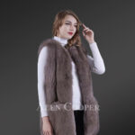 Mid-length real fox fur real warm and stylish winter vest for women new