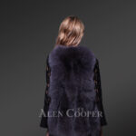 Mid-length real fox fur true warm stylish and comfortable winter vest for women new back view