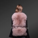 Out of the box real fox fur super warm winter pink vest for women new Back side view