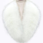 Snow white amazing warm real fox fur collar